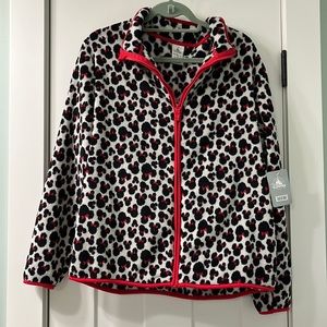 NWT WOMENS XL DISNEY MINNIE MOUSE FLEECE FULL ZIP JACKET NEW WITH TAGS